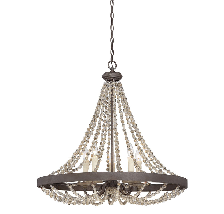Savoy House 7-7406-5-39 Five Light Pendant, Fossil Stone