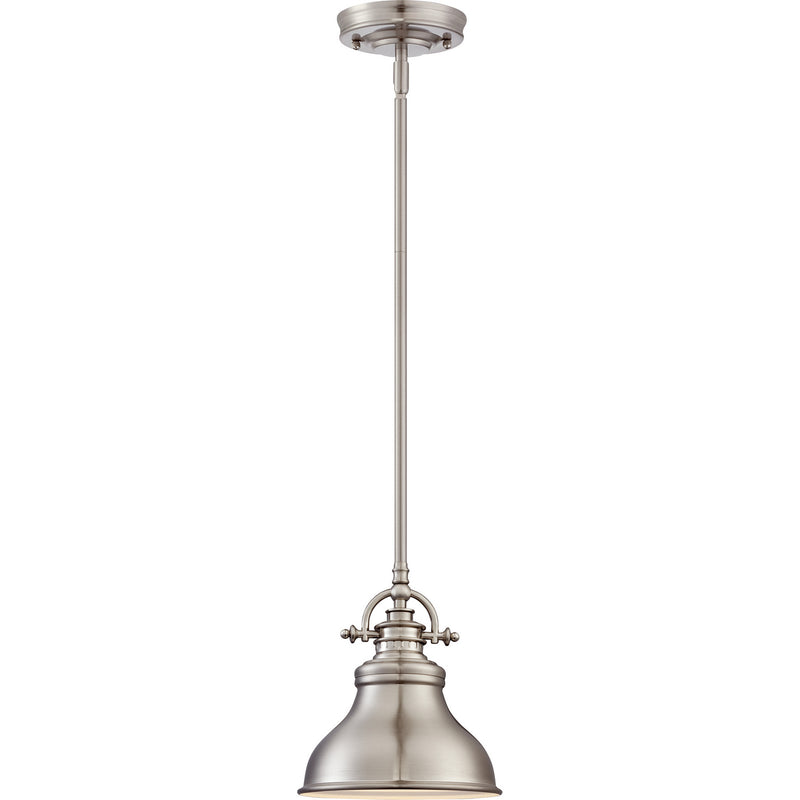 Quoizel ER1508BN One Light Mini Pendant, Brushed Nickel