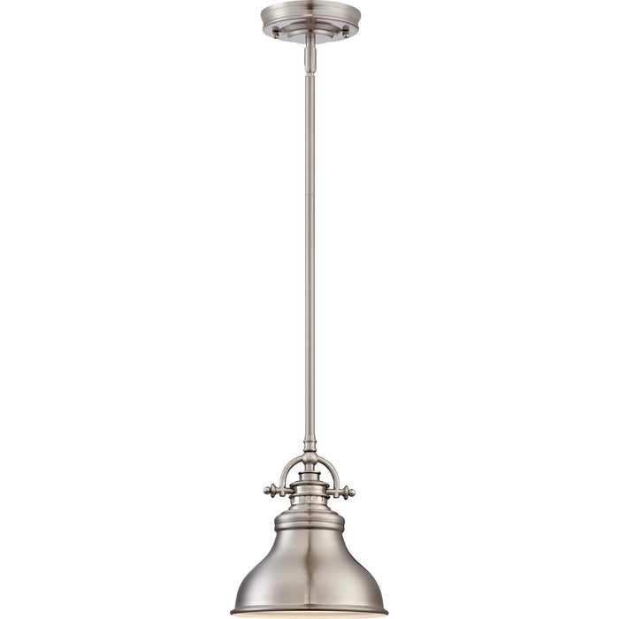 Quoizel ER1508BN One Light Mini Pendant, Brushed Nickel