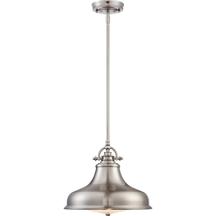 Quoizel ER1814BN One Light Pendant, Brushed Nickel