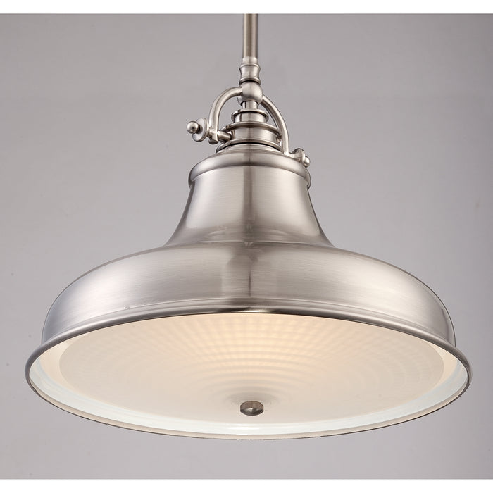 Quoizel ER1814BN One Light Pendant, Brushed Nickel