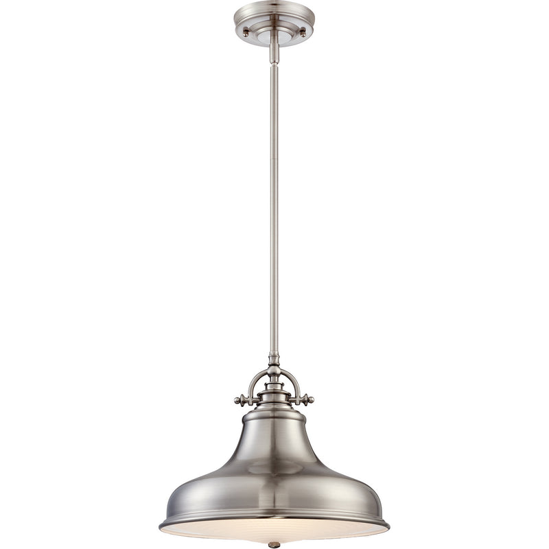 Quoizel ER1814BN One Light Pendant, Brushed Nickel