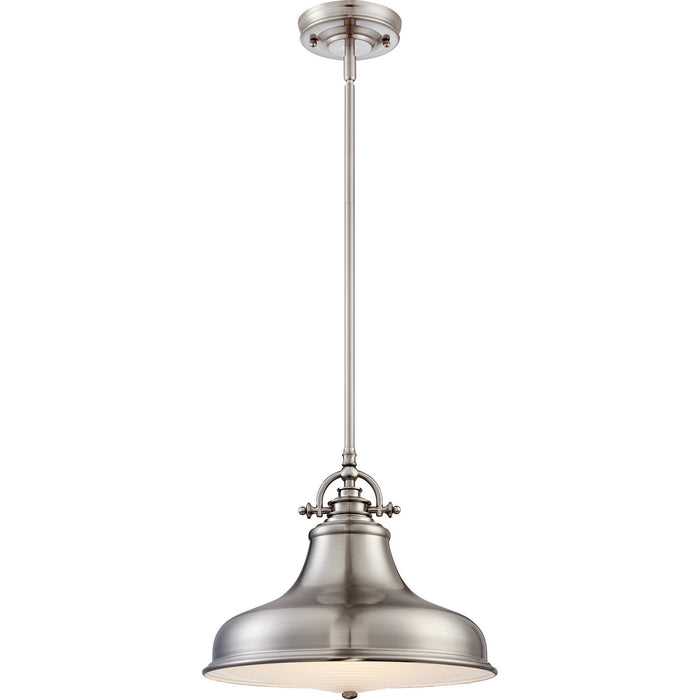 Quoizel ER1814BN One Light Pendant, Brushed Nickel