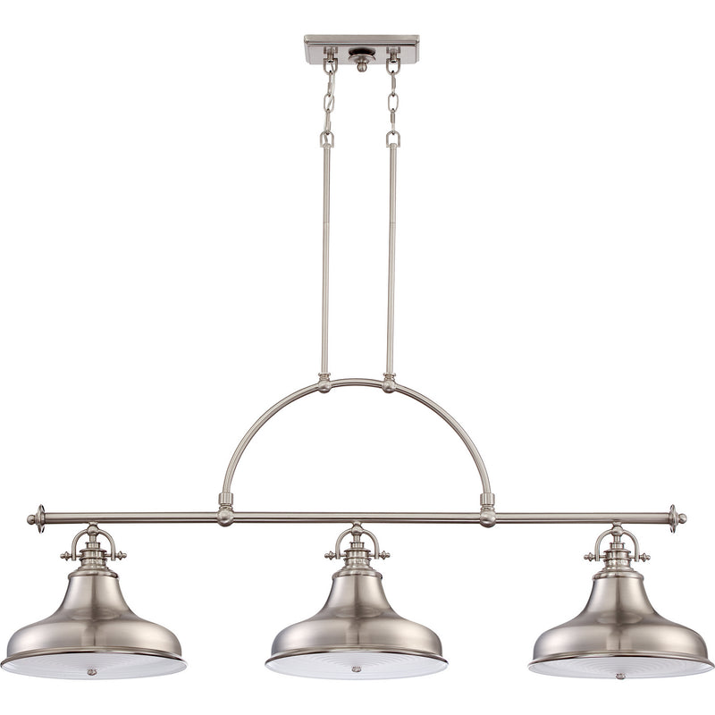 Quoizel ER353BN Three Light Island Chandelier, Brushed Nickel