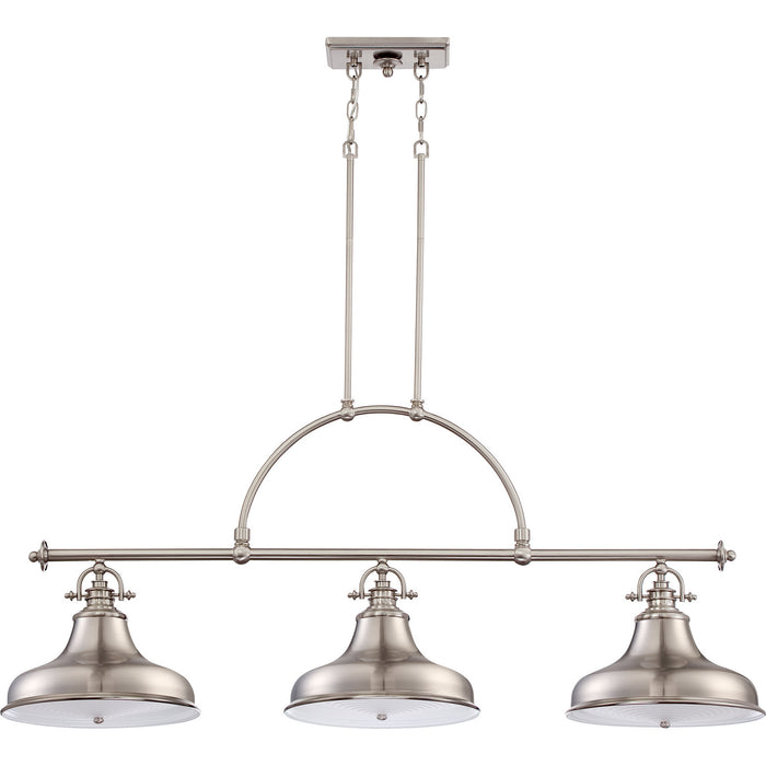 Quoizel ER353BN Three Light Island Chandelier, Brushed Nickel