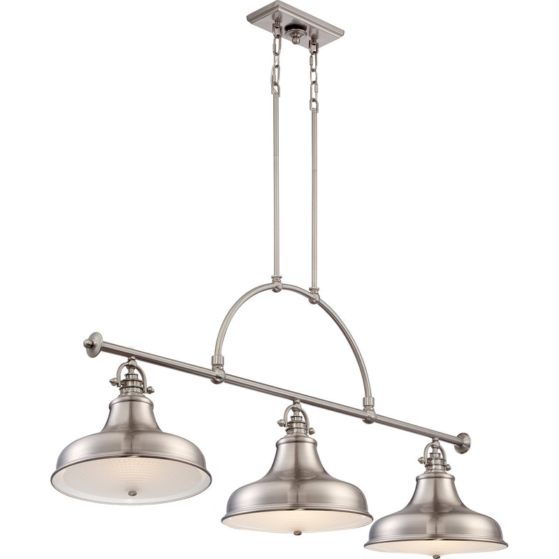 Quoizel ER353BN Three Light Island Chandelier, Brushed Nickel