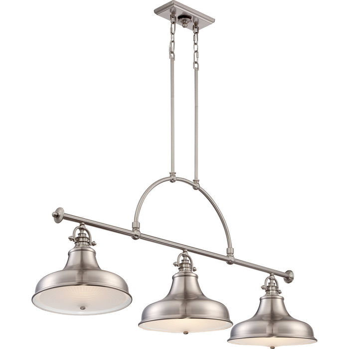 Quoizel ER353BN Three Light Island Chandelier, Brushed Nickel
