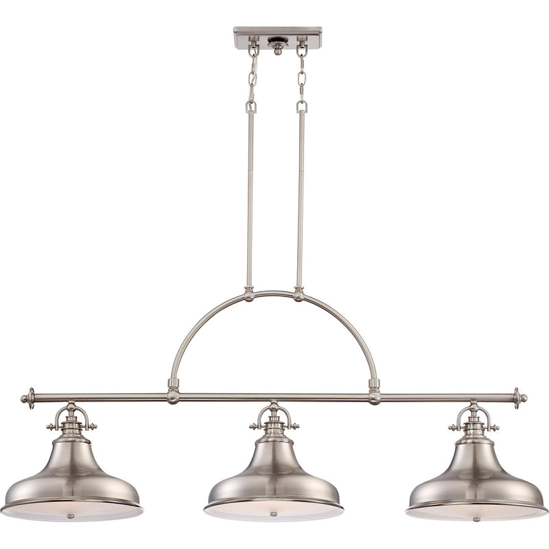 Quoizel ER353BN Three Light Island Chandelier, Brushed Nickel