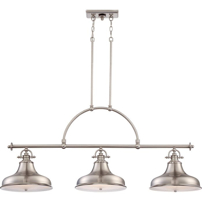 Quoizel ER353BN Three Light Island Chandelier, Brushed Nickel