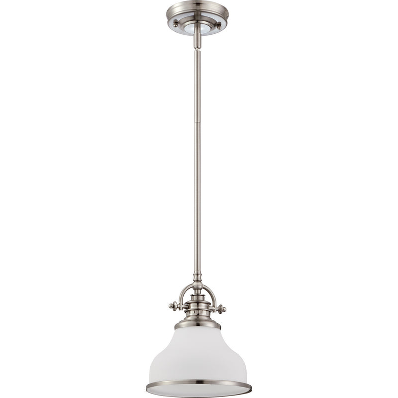 Quoizel GRT1508BN One Light Mini Pendant, Brushed Nickel