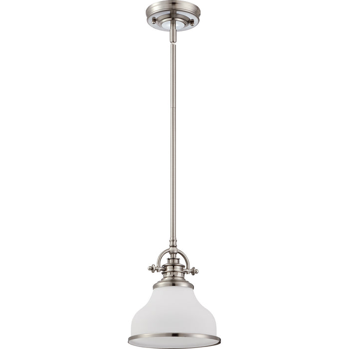 Quoizel GRT1508BN One Light Mini Pendant, Brushed Nickel