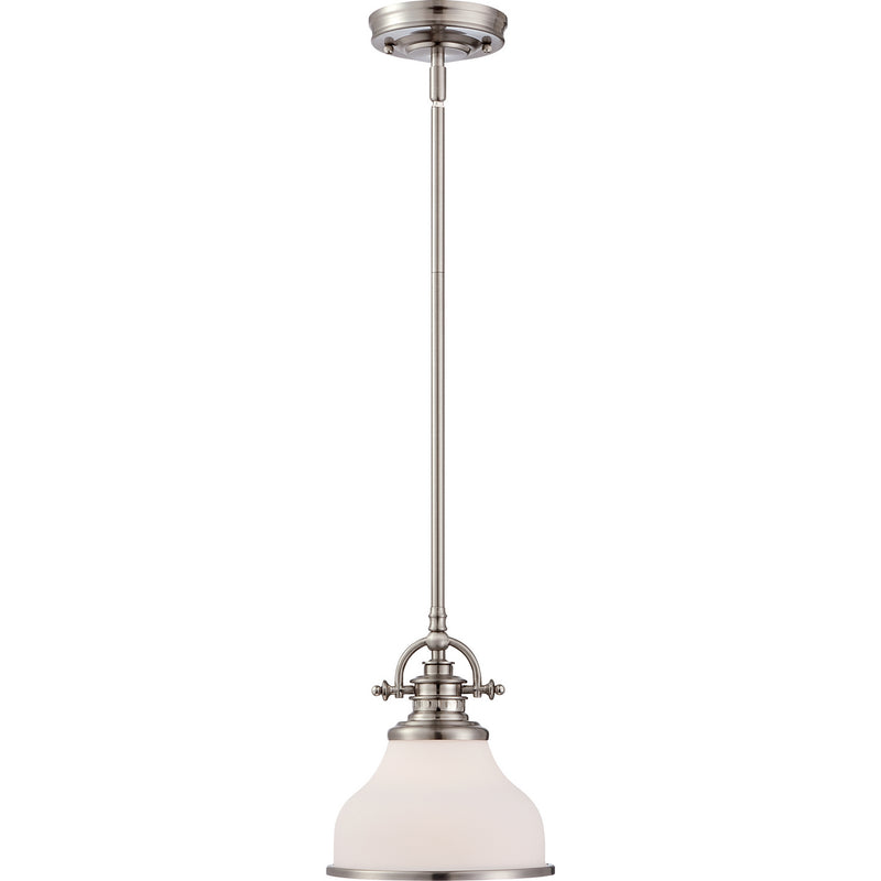 Quoizel GRT1508BN One Light Mini Pendant, Brushed Nickel