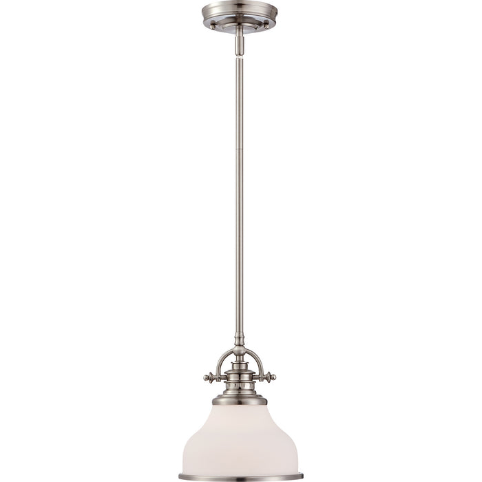 Quoizel GRT1508BN One Light Mini Pendant, Brushed Nickel