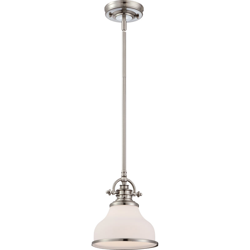 Quoizel GRT1508BN One Light Mini Pendant, Brushed Nickel