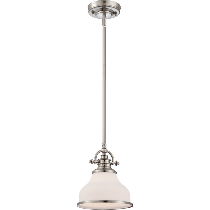 Quoizel GRT1508BN One Light Mini Pendant, Brushed Nickel