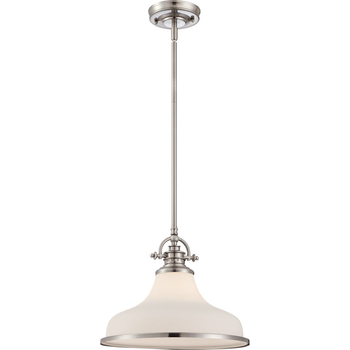 Quoizel GRT2814BN One Light Pendant, Brushed Nickel