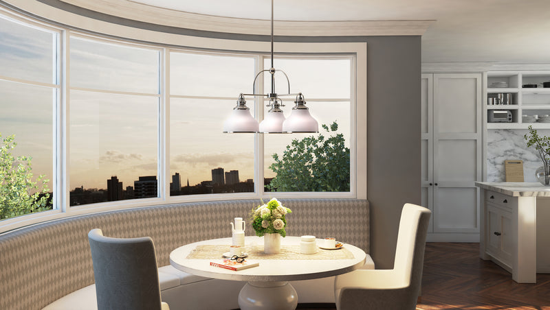 Quoizel GRT5103BN Three Light Chandelier, Brushed Nickel