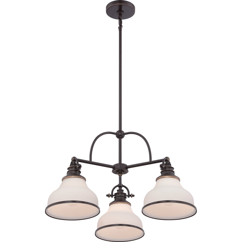 Quoizel GRT5103PN Three Light Chandelier, Palladian Bronze