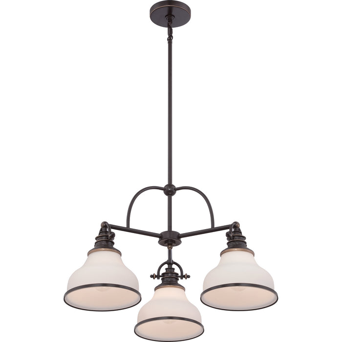 Quoizel GRT5103PN Three Light Chandelier, Palladian Bronze