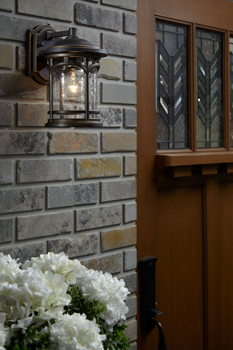 Quoizel MBH8407PN One Light Outdoor Wall Lantern, Palladian Bronze