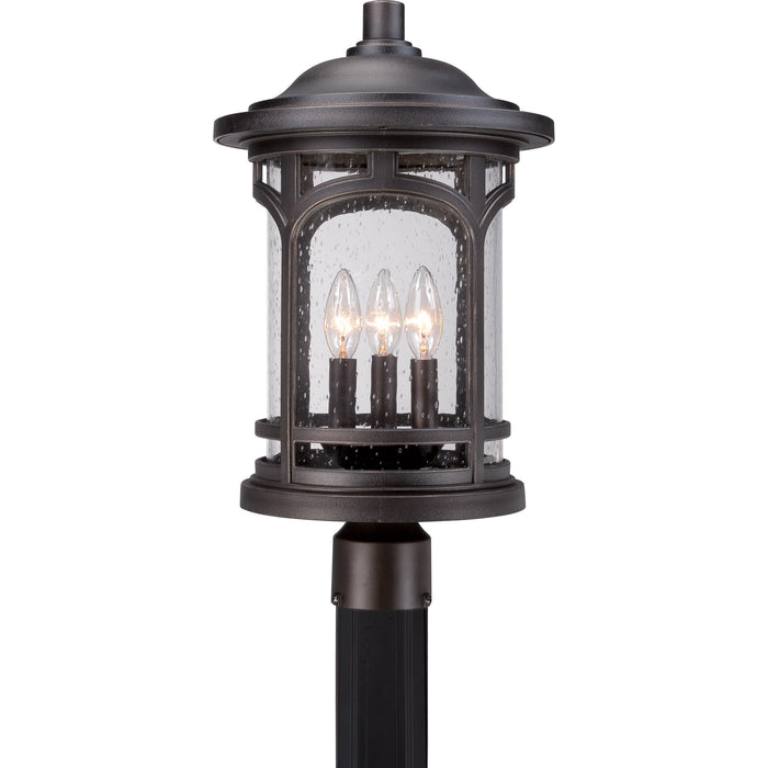Quoizel MBH9011PN Three Light Outdoor Post Lantern, Palladian Bronze