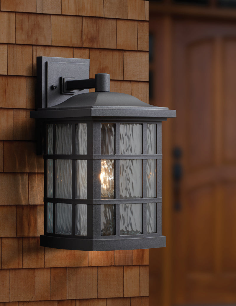 Quoizel SNN8409K One Light Outdoor Wall Lantern, Mystic Black