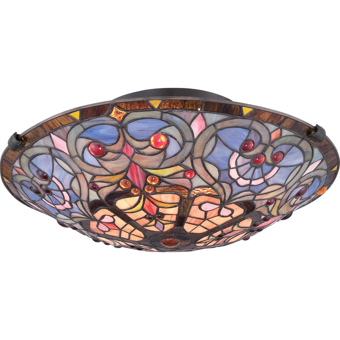 Quoizel TF1805SVB Two Light Flush Mount, Vintage Bronze