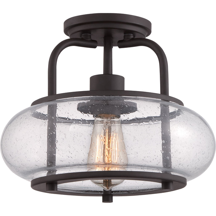 Quoizel TRG1712OZ One Light Semi Flush Mount, Old Bronze