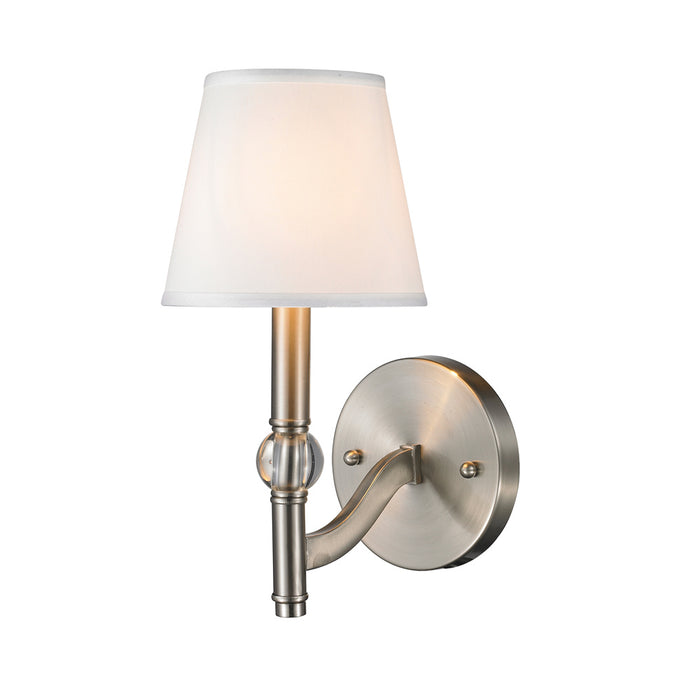 Golden 3500-1W PW-CWH One Light Wall Sconce, Pewter