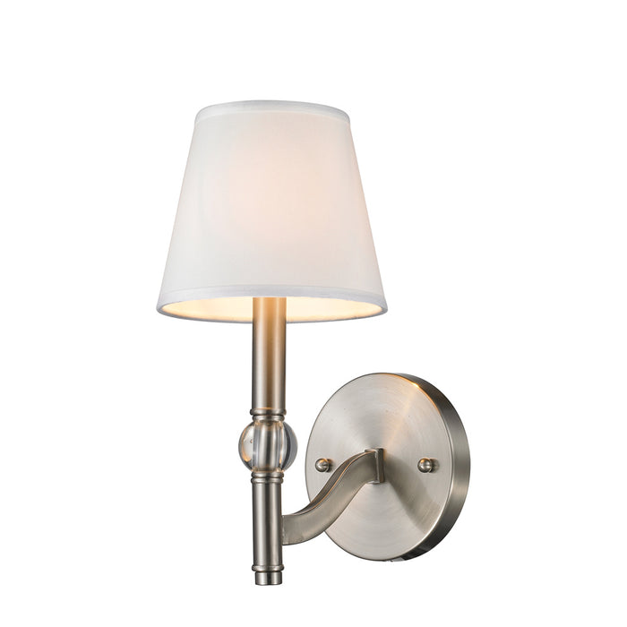 Golden 3500-1W PW-CWH One Light Wall Sconce, Pewter