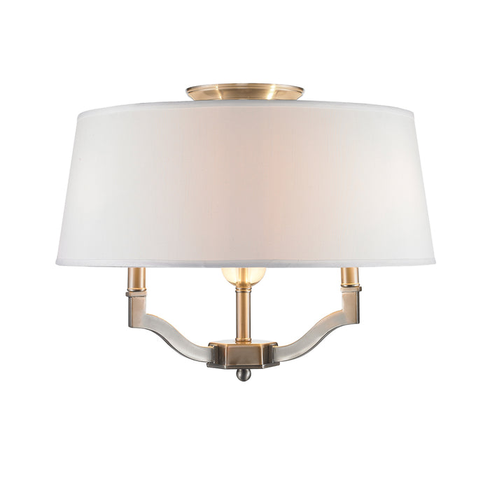 Golden 3500-SF PW-CWH Three Light Semi-Flush Mount, Pewter