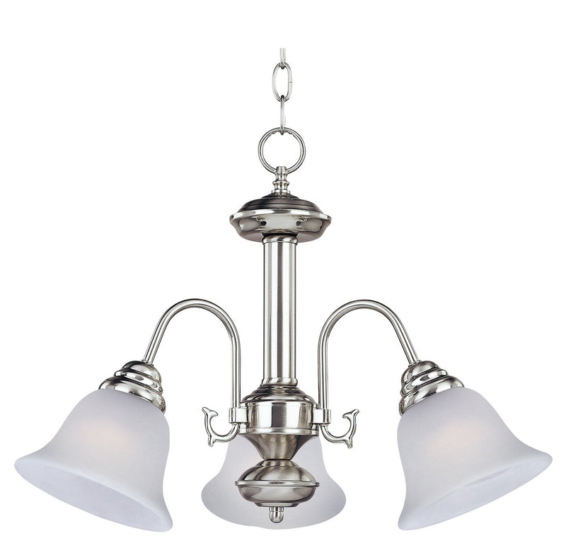 Maxim 2697FTSN Three Light Chandelier, Satin Nickel