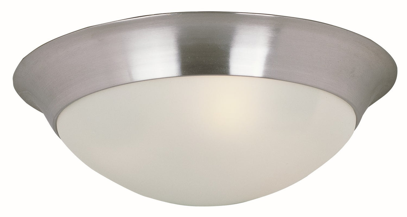 Maxim 5851FTSN Two Light Flush Mount, Satin Nickel