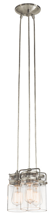 Kichler 42869NI Three Light Pendant, Brushed Nickel
