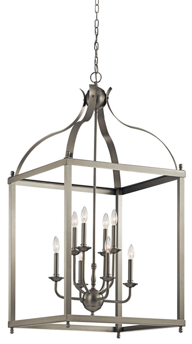 Kichler 42591NI Eight Light Foyer Chandelier, Brushed Nickel