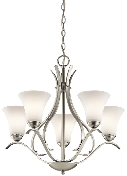 Kichler 43504NI Five Light Chandelier, Brushed Nickel