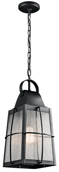 Kichler 49556BKT One Light Outdoor Pendant, Textured Black