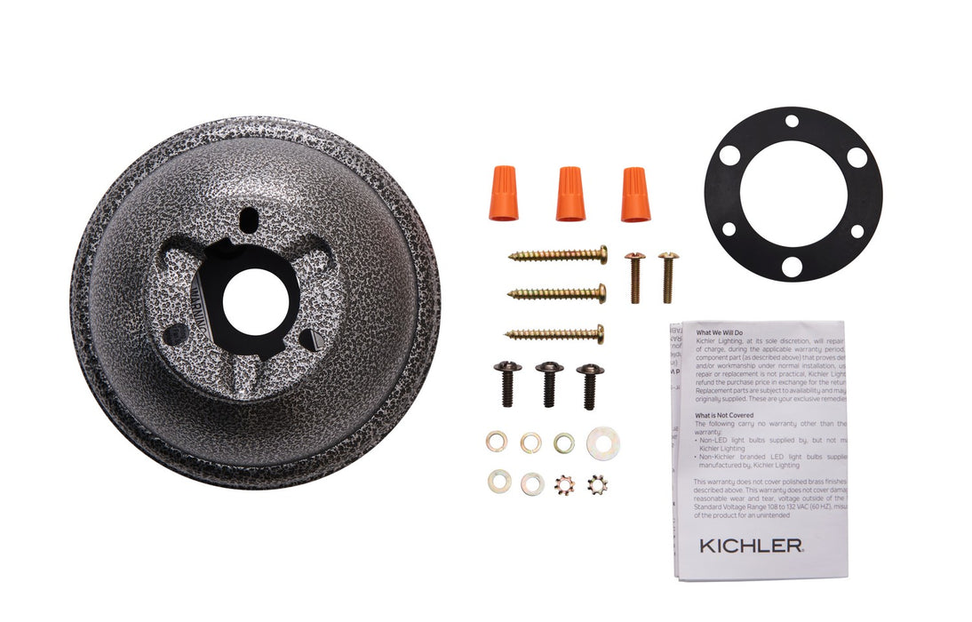 Kichler 337008WSP Flush Mount Kit, Weathered Steel Powder Coat