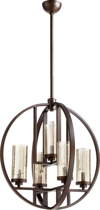 Quorum 603-5-86 Five Light Chandelier, Oiled Bronze
