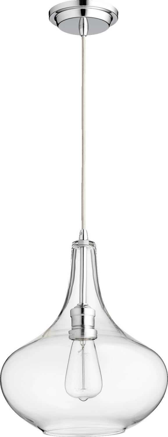 Quorum 8004-14 One Light Pendant, Chrome w/ Clear