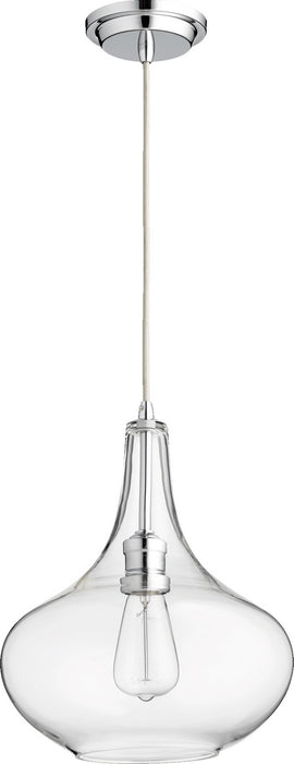 Quorum 8004-14 One Light Pendant, Chrome w/ Clear