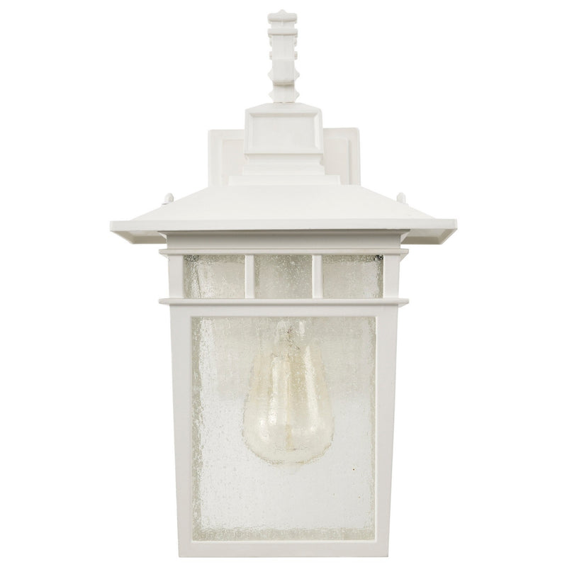 Nuvo Lighting 60-4957 One Light Wall Lantern, White / Clear Seeded