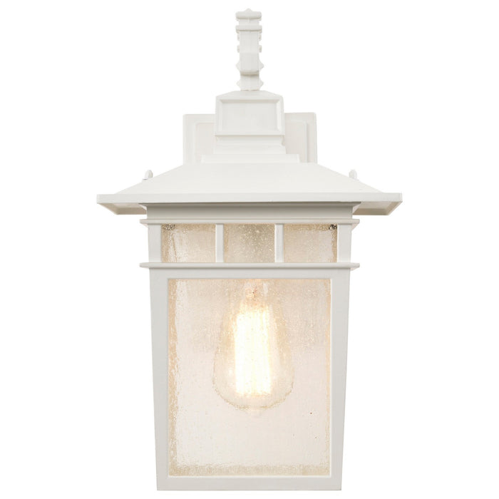 Nuvo Lighting 60-4957 One Light Wall Lantern, White / Clear Seeded