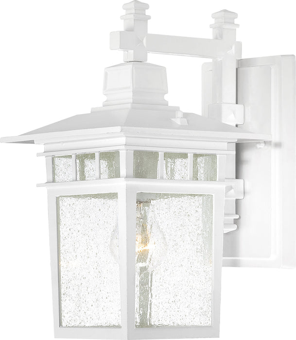 Nuvo Lighting 60-4957 One Light Wall Lantern, White / Clear Seeded