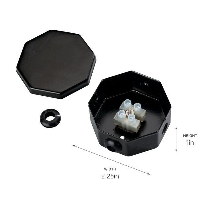 Kichler 10189BK Splice Box Assembly, Black Material