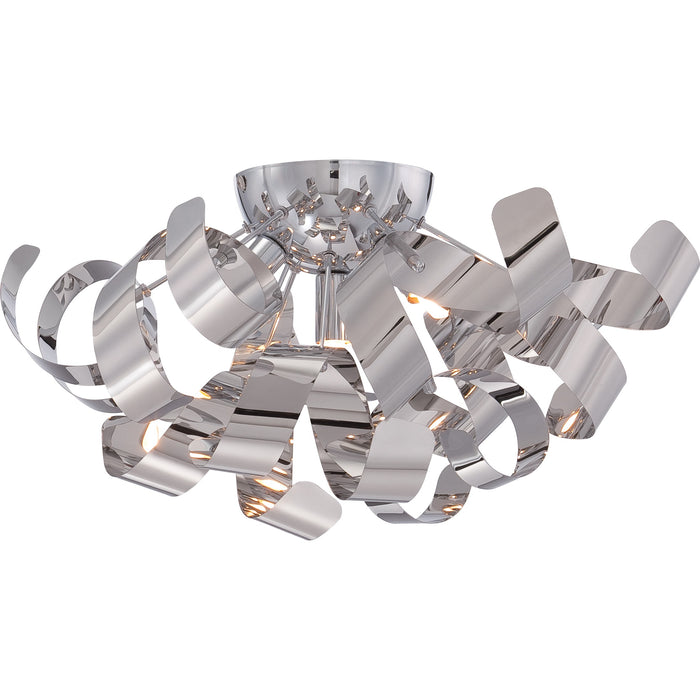 Quoizel RBN1616C Four Light Flush Mount, Polished Chrome