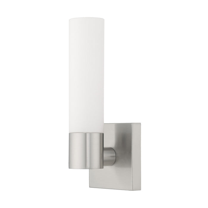 Livex Lighting 10101-91 One Light Wall Sconce, Brushed Nickel