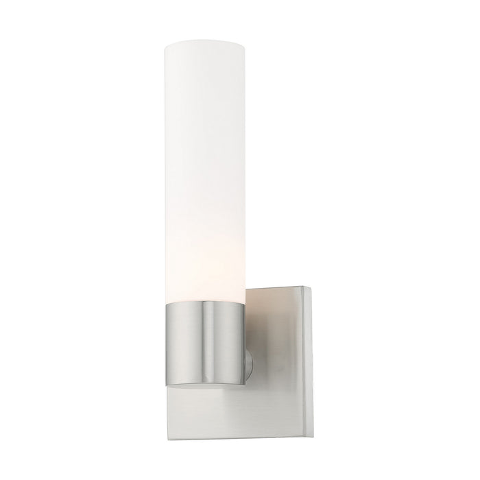 Livex Lighting 10101-91 One Light Wall Sconce, Brushed Nickel