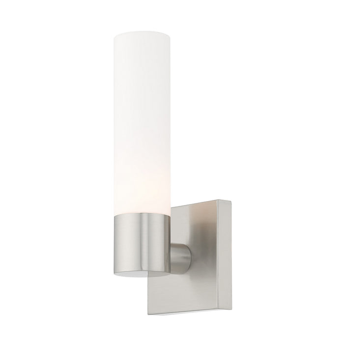 Livex Lighting 10101-91 One Light Wall Sconce, Brushed Nickel