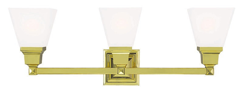 Livex Lighting 1033-02 Three Light Bath Vanity, Polished Brass